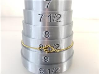 Adjustable 10K Yellow Gold Hamsa Hand Bracelet